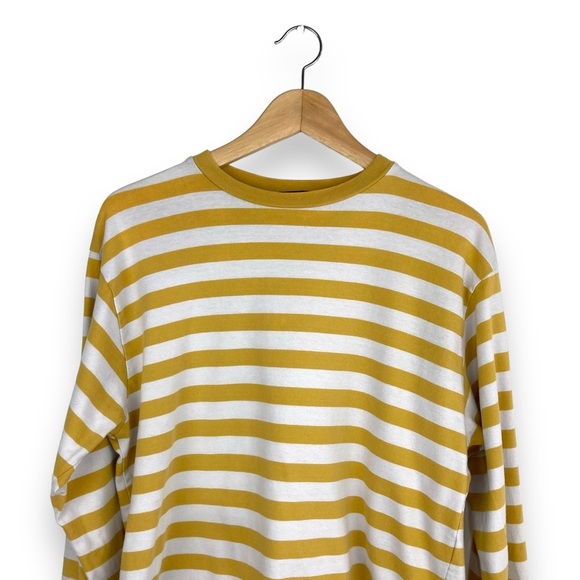 Brandy Melville Marigold Yellow White Striped Gretchen Long Sleeve Tee Shirt OS - Picture 2 of 6
